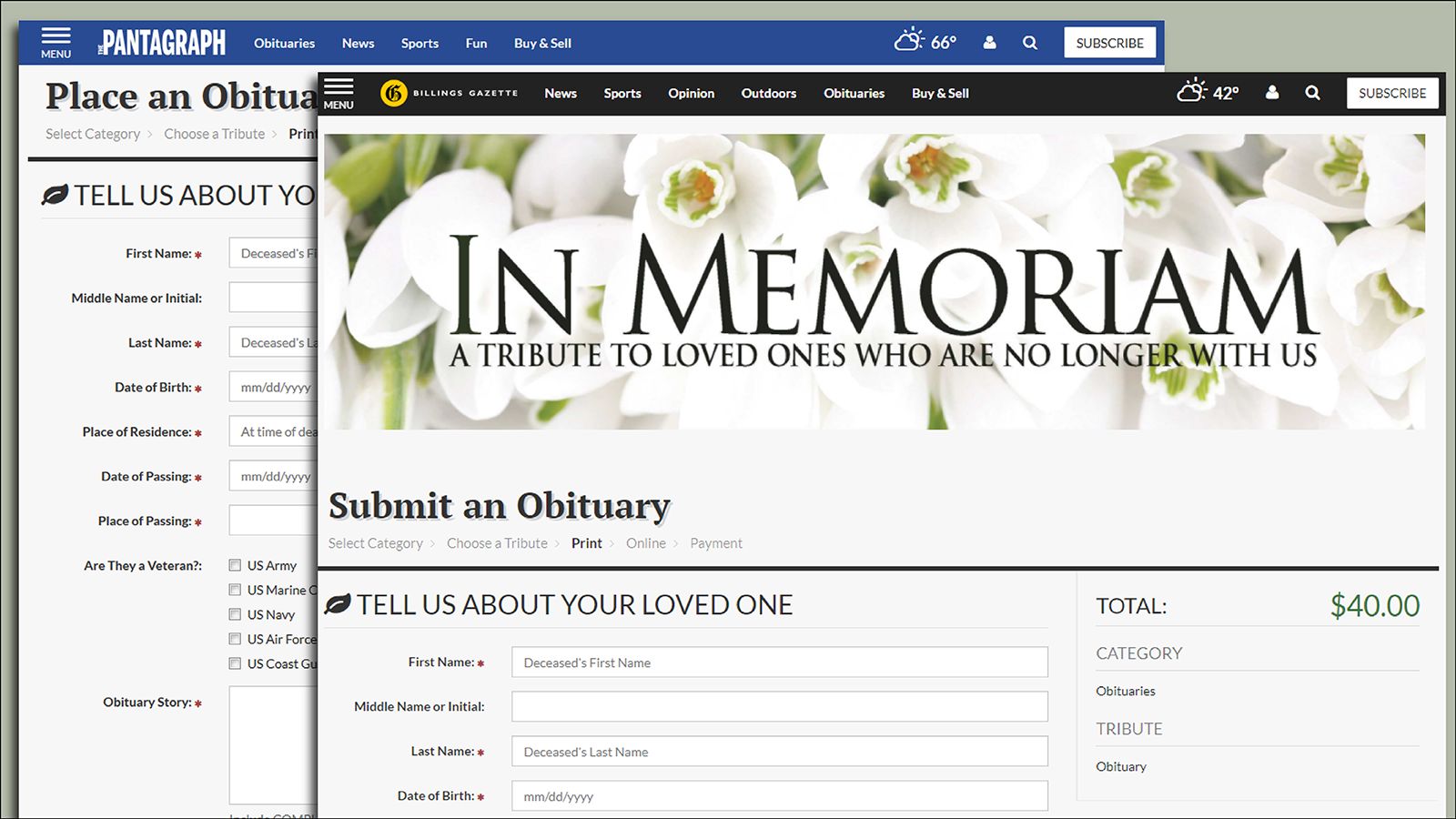 Lee Online Obits